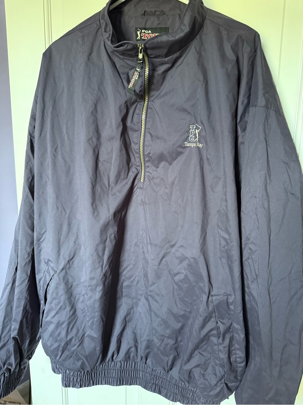 PGA Tour Navy Half-Zip Windbreaker Jacket Size XL